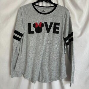 NWT Disney Women's Minnie Mouse LOVE Long Sleeve Tee M